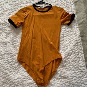 Zara mustard t-shirt bodysuit